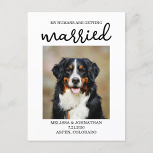 Mijn mensen gaan trouwen Hond Bewaar de datum Briefkaart
