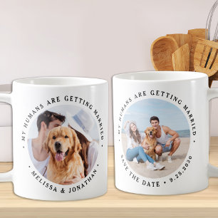 Mijn mensen krijgen een gehuwde Verloving Dog Foto Koffiemok