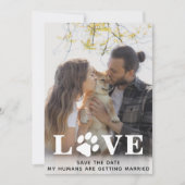 Mijn mensen krijgen een huwelijk met een hond. save the date (Voorkant)