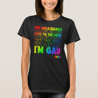 Mijn milkshake brengt alle jongens LGBT Pride Maan T-shirt