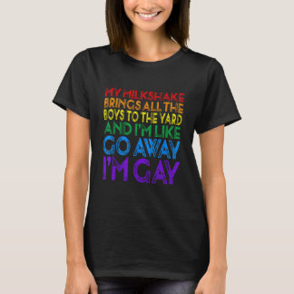 Mijn Milkshake Brengt Alle Jongens LGBT Vlag Regen T-shirt