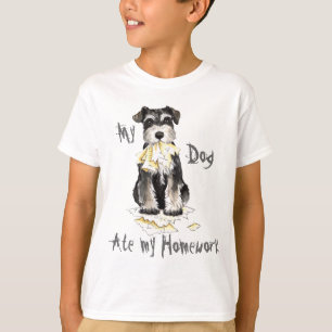 Mijn Miniatuur Schnauzer Ate Mijn Homework T-shirt