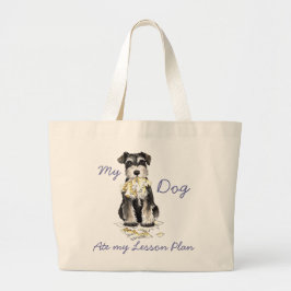 Mijn Miniatuur Schnauzer Ate Mijn Lesson Plan Grote Tote Bag