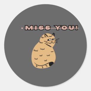 Mijn Misse Cute Kat Illustratie Grappige Verdrie Ronde Sticker