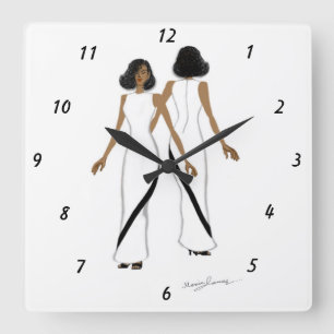 Mijn Mode Art-Square wandklok Vierkante Klok