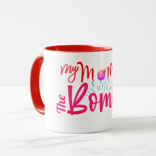 Mijn moeder is de Bomb Coffee-Mok Mok (Voorkant links)