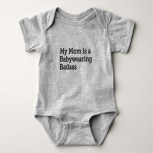 Mijn moeder is een babybadas - zwart lettertype romper