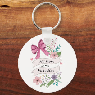 "Mijn moeder is mijn paradijs" – Elegante acryl sl Sleutelhanger