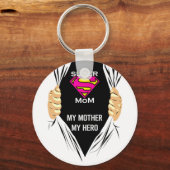 Mijn moeder mijn Hero T-Shirt Sleutelhanger (Voorkant)
