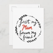 Mijn moeder, mijn vriend feestdagenkaart (Voorkant / Achterkant)