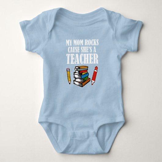 Mijn moeder Rocks omdat ze een grappige lerares is Romper (Voorkant)