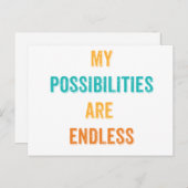 Mijn mogelijkheden zijn eindeloze bevestiging Brie Briefkaart (Voorkant / Achterkant)