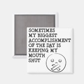 Mijn mond houden sluit grappige koelkastmagneet Ge Magneet (Voorkant / Achterkant)