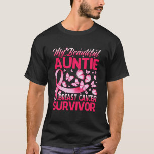 Mijn mooie tante Breast Cancer Survivor Butterf T-shirt