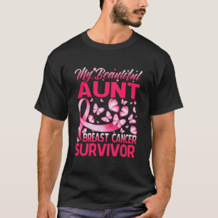 Mijn mooie tante Breast Cancer Survivor Butterfly T-shirt