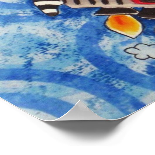 Mijn Moon Rocket in Red Print (Hoek)