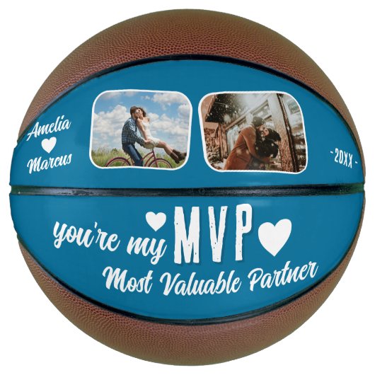Mijn MVP Meest Waardevolle Partner Grappig 2 Foto' Basketbal (Voorkant)