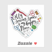 Mijn naaiplaats is mijn Happy Place Sticker (Vel)