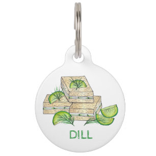 Mijn naam is Dill Komkommer Kaas Sandwich Foodie Huisdierpenning