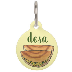 Mijn naam is Dosa Zuid-Indië Food Cuisine Foodie Huisdierpenning
