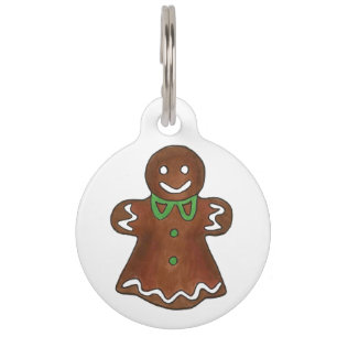 Mijn naam is GINGER Gingerbrood Lady Woman Kerstmi Huisdierpenning