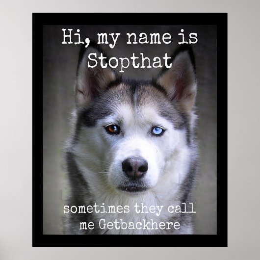 Mijn naam is stoppen dat grappige Hyper Siberian H Poster (Voorkant)