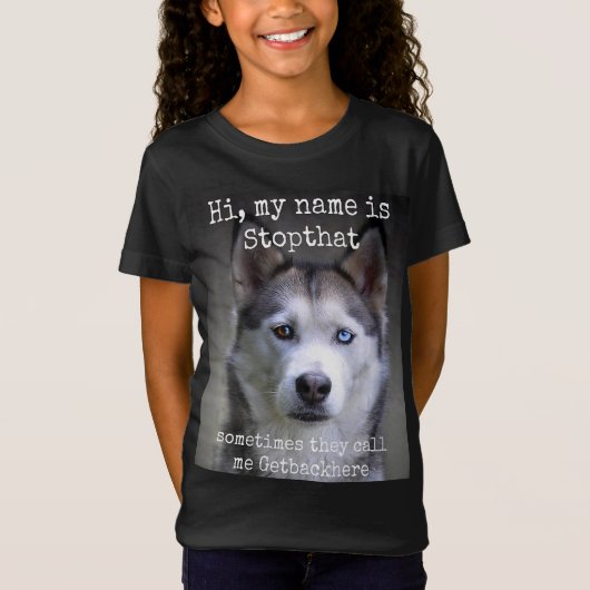 Mijn naam is stoppen dat grappige Hyper Siberian H T-shirt (Voorkant)