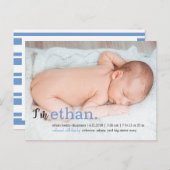 MIJN NAAM Moderne Geboorteaankondiging Aankondigingskaart (Voorkant / Achterkant)
