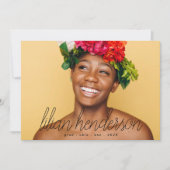 Mijn naam Zwart script Afstuderen twee foto's Aankondiging (Voorkant)