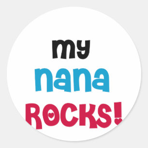 Mijn Nana Rocks T-shirts en cadeautjes Ronde Sticker
