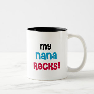 Mijn Nana Rocks T-shirts en cadeautjes Tweekleurige Koffiemok