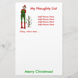 Mijn Naughty List Briefpapier