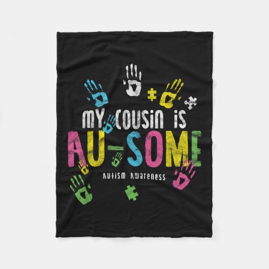Mijn neef is au-some _ Autisme Bewustzijn Fleece Deken (Voorkant)