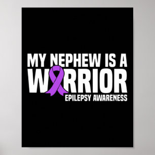 Mijn neefje is een Warrior Paarse Ribbon Epilepsie Poster