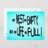 Mijn nest is leeg, maar mijn leven is vol! briefkaart (Voorkant / Achterkant)