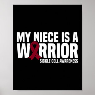 Mijn nichtje is een Warrior Bourgondië lint sikkel Poster