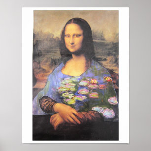 Mijn nieuwe jurk - Mona Lisa in een Monet - collag Poster