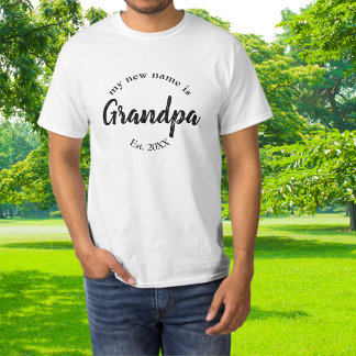 Mijn nieuwe naam is opa New Grandfather Est T-Shir T-shirt