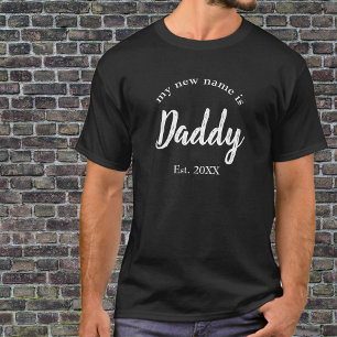 Mijn nieuwe naam is papa New Pa op Black T-Shirt