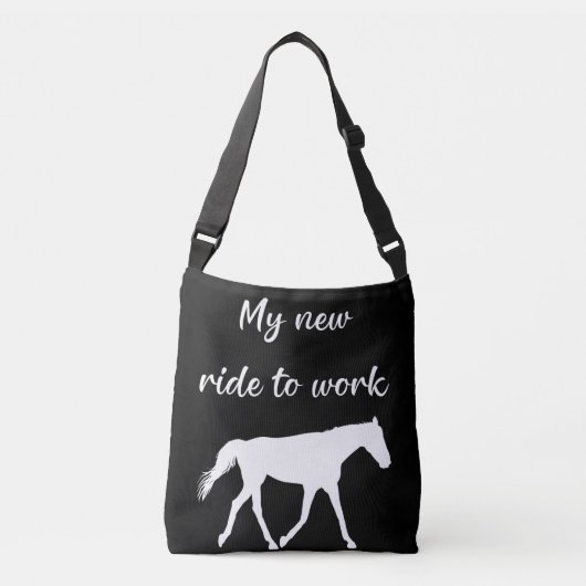 Mijn nieuwe ride om te werken door Paard Funny Crossbody Tas (Voorkant)