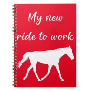 Mijn nieuwe rit naar het werk per paard Grappig Notitieboek