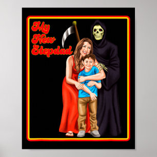 Mijn nieuwe stiefvader ironische shirts - Grappige Poster