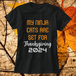 Mijn Ninja Katten Zijn Klaar Voor Thanksgiving Maa T-shirt