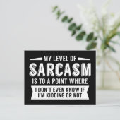 Mijn niveau van Sarcasm Briefkaart (Staand voorkant)