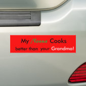 Mijn nonna kokt beter dan je oma! bumpersticker (Op auto)