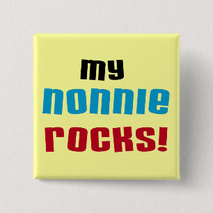 Mijn Nonnie Rocks t-shirts en geschenken Vierkante Button 5,1 Cm