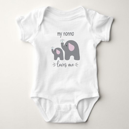 Mijn Nonno houdt van mij - Olifant Baby Onesie Romper (Voorkant)