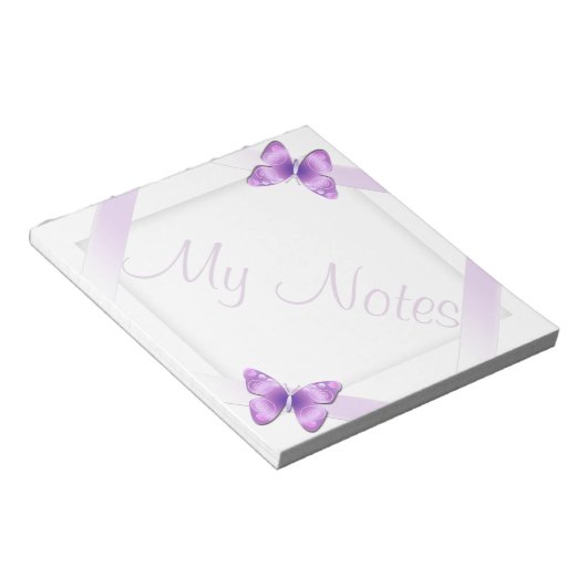 Mijn Notes Girly Lavender Butterfly Notitieblok (Schuin)