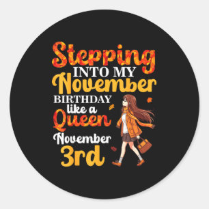 Mijn november verjaardag binnenstappen als een kon ronde sticker
