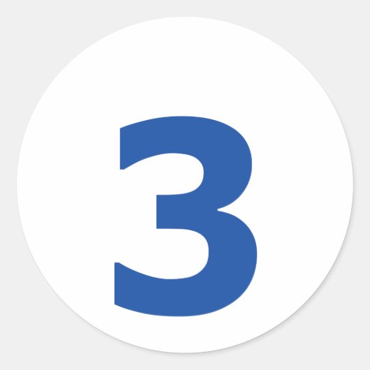 Mijn nummer is 3! ronde sticker (Voorkant)